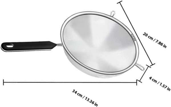 Cooking Strainer Kitchen Sieve 40 Mesh 304 Stainless Steel Fine Mesh Ergonomic Handle Multifunctional