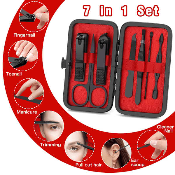 7st Nageltrimningsset, personlig nagelklipparset, dekorationsnaglar, professionellt fottrimningsset, herrtillbehör