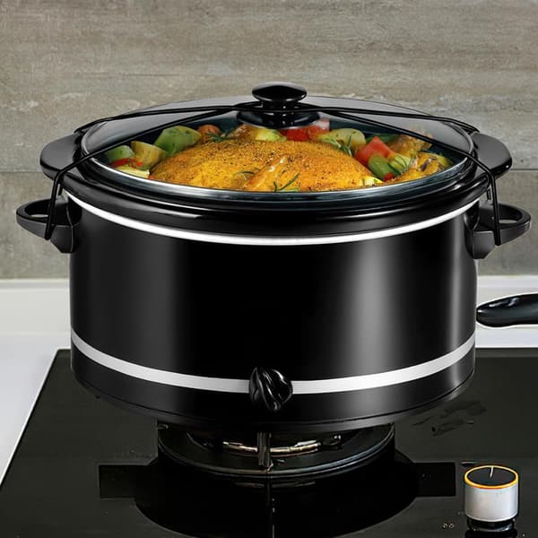 4 stk. lågfastgørelsesrem til slow cooker, sort NBR-materiale, klassisk design, stilfuld