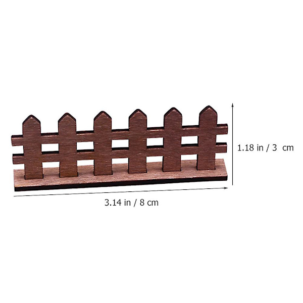 10 st Miniatyr Trähägn Mikrolandskap Hägn Dockgård Falskt Hägn Dekorationer Kaffe 8X3X0.8CM Coffee 8X3X0.8CM
