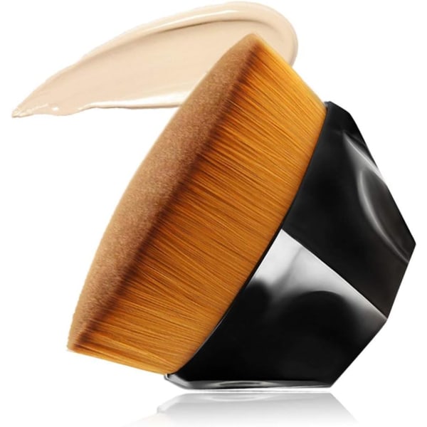 Foundation Makeup Brush, Flat Top Kabuki Brush for Foundation Cosmetics (svart)