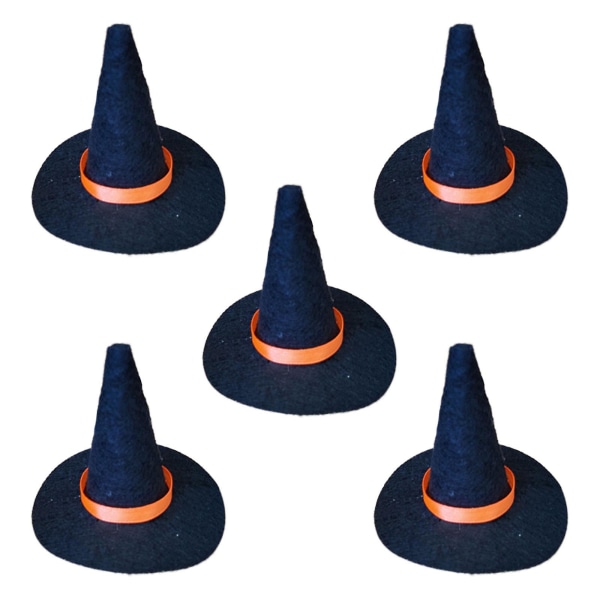 Svarta Mini Häxhattar och Mini Kvast Häxhattar Hantverk DIY Tillbehör Svart