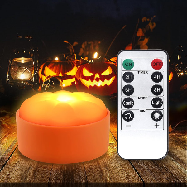 Halloween Pumpkin Lights, LED Pumpkin valot kaukosäätimellä ja ajastimella, kirkkaasti välkkyvä paristokäyttöinen liekkitön sähkö
