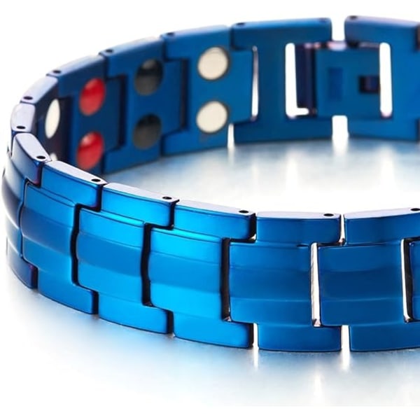 Hienostunut tyyli - Miesten magneettinen titaanirannekoru - elementti germaanimagneeteilla - linkinpoistotyökalu mukana, sininen