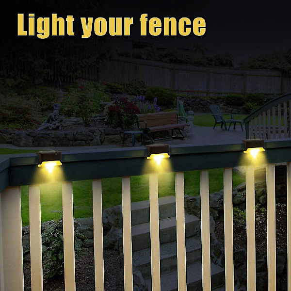 Led Solcellelys, 12 Pak Udendørs Trappe Lys Bronze Finish Vandafvisende Solcellelys Til Sti, Have, Terrasse, Trapper, Trin Og Gærder Varmt Hvidt