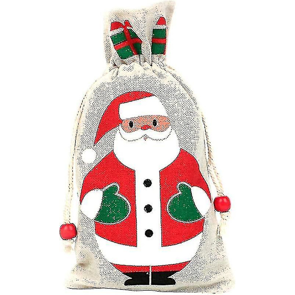 8 Styk Gaveposer Julejutesæk Julemandens Sæk Adventskalenderpose Lille Jutesæk Slikposer Julemandens Sæk Tilfældig