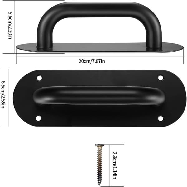 Sliding Door Handle, Set of 2 Barn Door Handles, Pull Handle with Back Plate, Gate Handle, Door Handle Plate