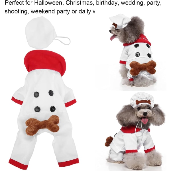 Hundeklæder, Kokkedragt Kostume til Hund Jule Halloween Klædning Op Fest Tøj til Hunde Hvalpe Katte