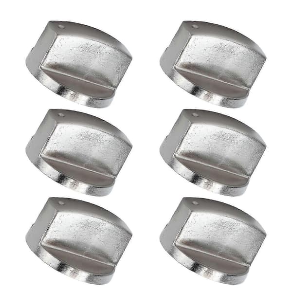 6 Pieces 8mm Rotary Knobs Zinc Alloy Control Knobs Replacement for Kitchen Stove Gas Cooktop Microwave Oven