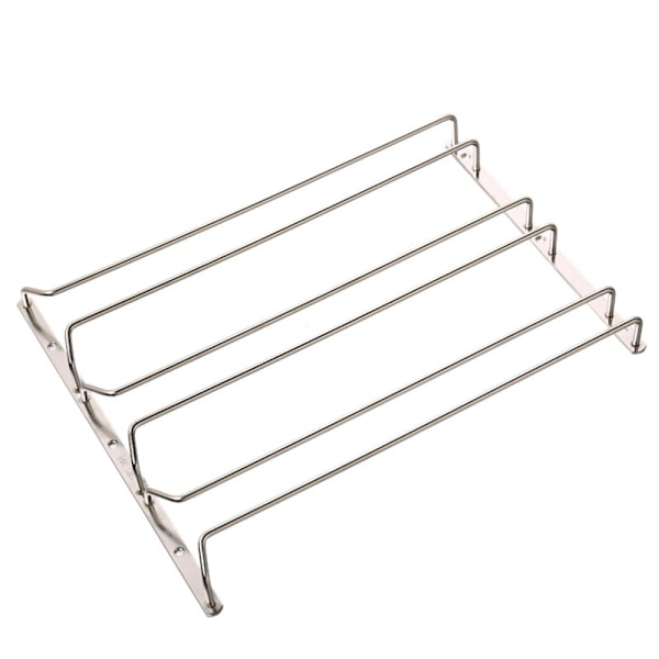 Viinilasiteline Kaapin Alle Riippuva Langallinen Varsilaseline Pidike Kromipinnoite 27cm 3 Rivia - Viinilasiteline Pidike, Kromi