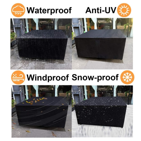 Hagemøbeltrekk, beskyttelsestrekk for hagemøbler 420D Oxford 80x80x80cm, Anti-UV/Vær/Vind/Regntrekk, rektangulært