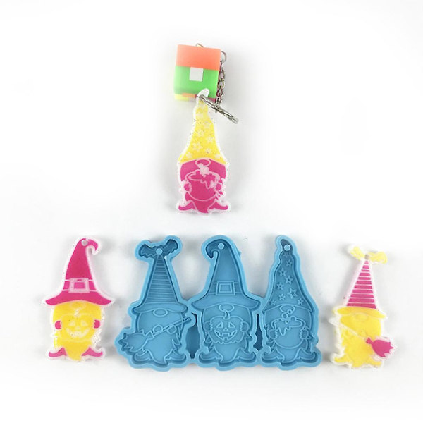 Dværg Dukke Gnome DIY Nøglering Harpiksform Silikonform DIY Håndværk UV Epoxy Harpiks M