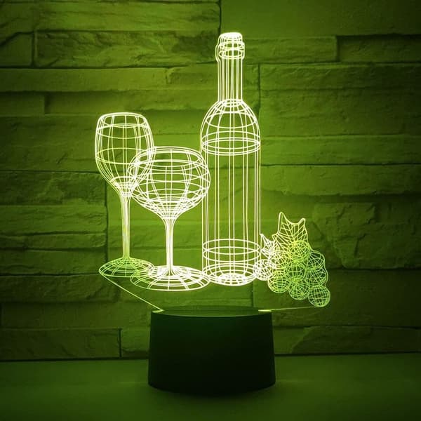 Wine Glass Shaped Night Light, 16 Colors with Remote Control and Smart Touch