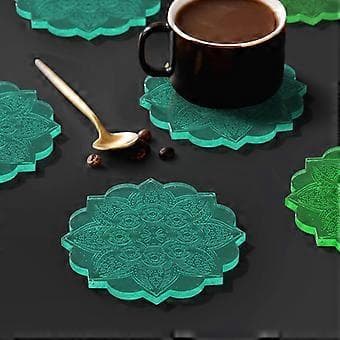 Silicone Jewelry Making Epoxy Mold Decorative for Creative Mandala Coaster Resin Casting Mold DIY Crystal Agate Coaster