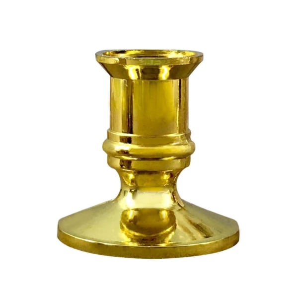 6 stk Gold Pillar Candle Base Taper Candle Holder Lysestake