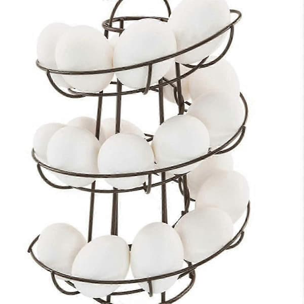 Kitchen Egg Rack, Spiral Egg Basket, Practical Iron Egg Storage Rack, Storage Rack Silver Grey