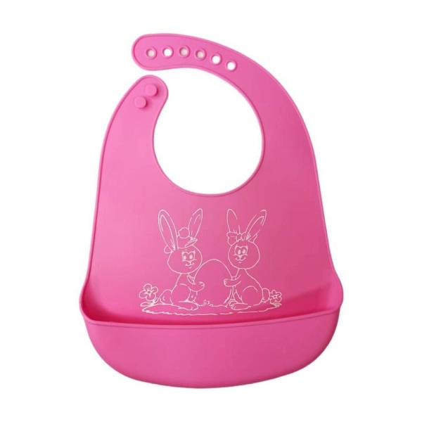 silicone bib for , cleaning, dustpan Silicone feeding bib（Pink）