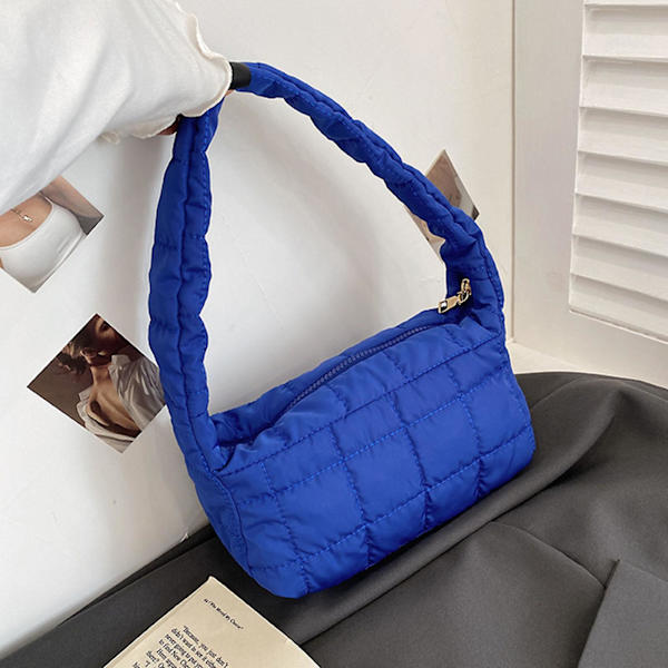 Liten Tote Bag for Kvinner, Jentegitter Underarm Bag, Topphåndtak Skuldervesker Gave Blå