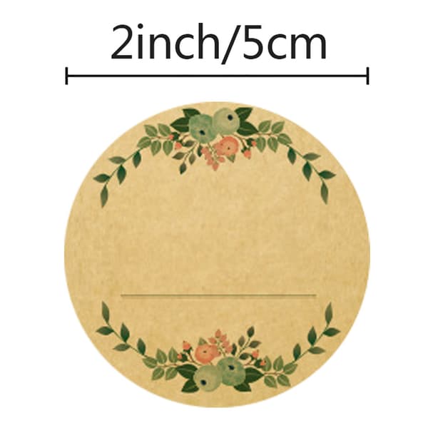 500 Kraft Paper Labels, Self-Adhesive 5 cm, Jam J