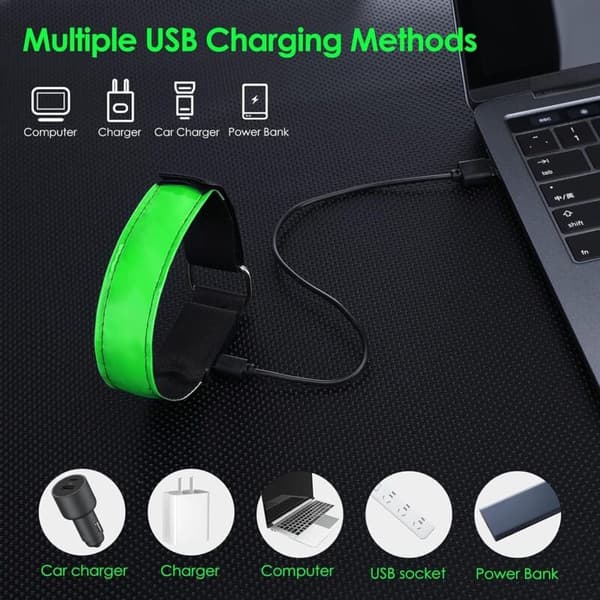 2 pcs bright LED bracelets, reflective bracelets L