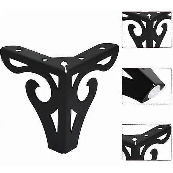 HA~Metal Sofa Legs Iron Cabinet Legs - 10 cm High, Black, 4 pcs