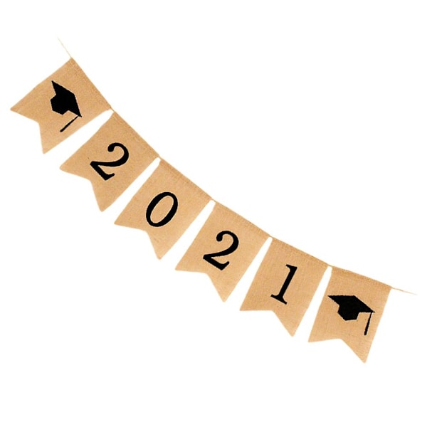 1 stk 2020 Graduation Party Banner Dekorativ Bunting Banner Streamer String Flagg (2020 Svart)250*18*0