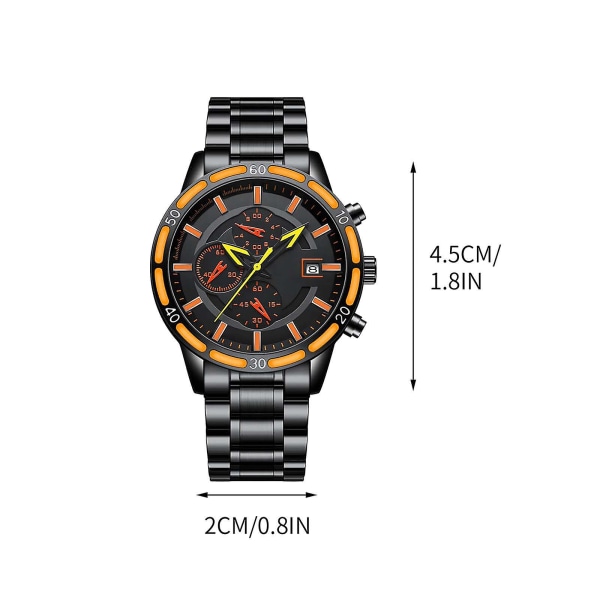 Herrar Multi Time Chronograph Digital Analog Rostfritt Stål Sport Armbandsur