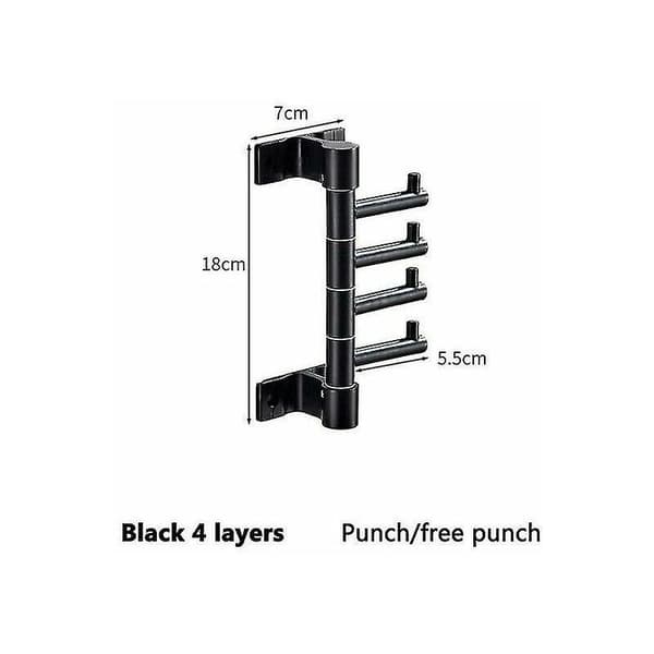 Heavy Duty Wall Hooks with 4 Swivel, Foldable Arms