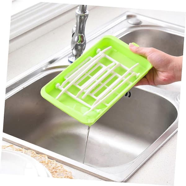 Foldable Bottle Drying Rack Light Green Space-Saving Countertop Accessory