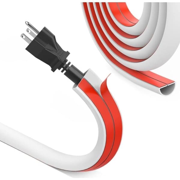 Mini Cable Duct, Half-Round Cable Protector, Cable Raceway, Self-Adhesive Tape to Hide 1 Cable, Flexible Cable Cover for Cables on
