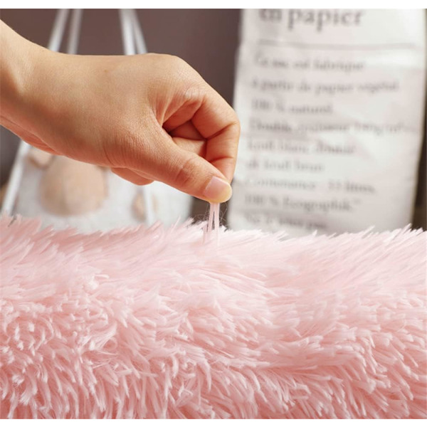 Modern fluffig matta för vardagsrum, mjuk och lämplig för barnrum, sovrum, heminredning, inredning, ultramjuk matta (rosa