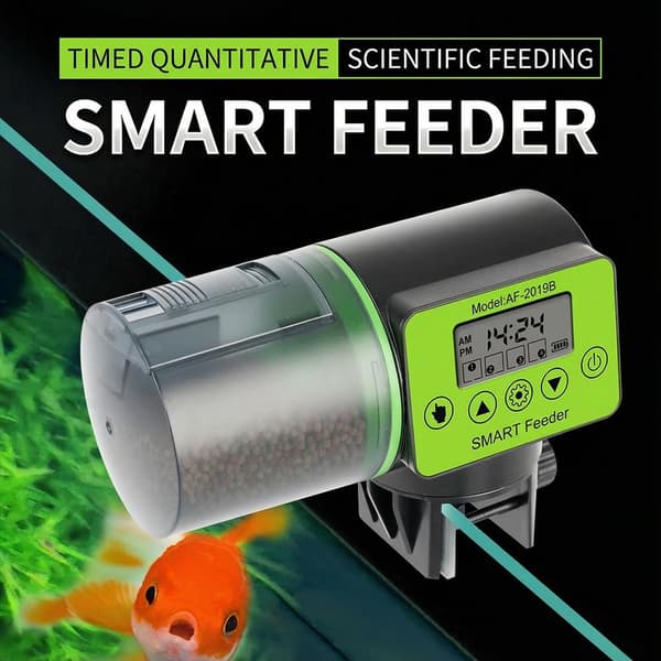 Automatisk akvariefoderdispenser, stor 200 ml kapacitet med digital timer