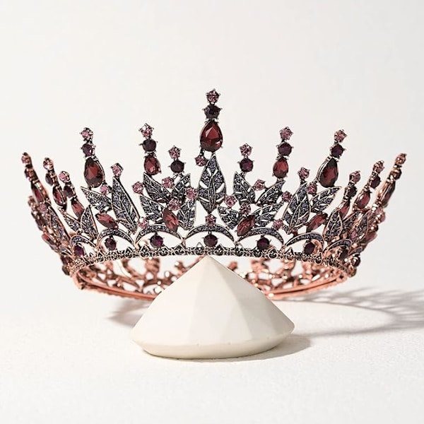 Kvinders Gotisk Dronningkrone Sort Tiara Krone Hovedbeklædning Fødselsdag Bryllup Pageant Halloween Hårtilbehør