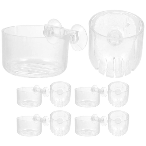 10 st Akryl Akvarium Växtplanterare Sugkoppar Växtkruka Akvarium Växt Koppar Med Hål 5x5cm