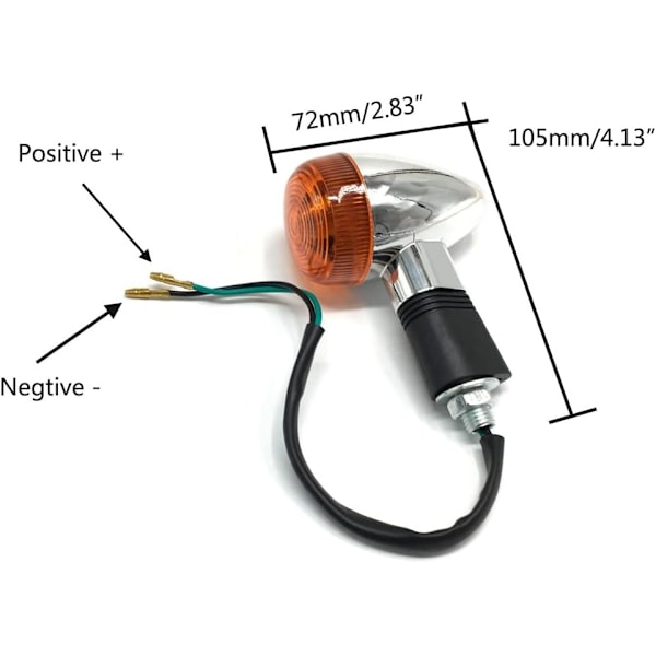 Universal 4-pack Motorcykel Blinkers Krom Kula Fram Bak Ljus Kompatibel med Motorcykel Cruiser Chopper