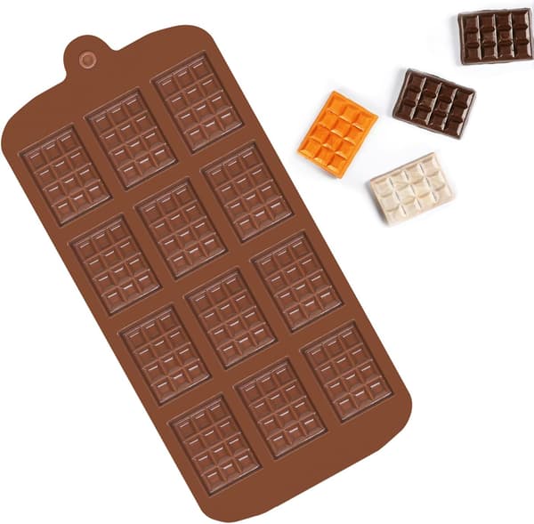 Chokoladeform, mini silikone chokoladeform, 12-hullers non-stick