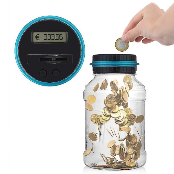 Digital Piggy Bank Counter Automatisk Euro Coin Counting Spare Box Counting Krukke