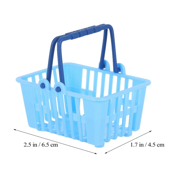 10 st Mini Supermarknadskorgar Mini Småvaror Förvaringskorg Mini Husprydnader Blå 6.5X4.5X3.5CM