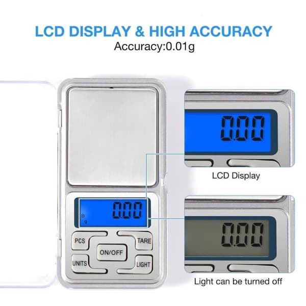 Precision Scale 0.01g-500g, Small Precision Scale with Backlit LCD Screen, Mini Precision Kitchen Scale for Kitchen, Cafe, Travel, Medicine
