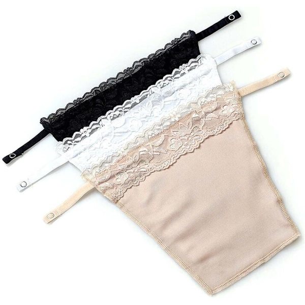 3-pack spets-snäpp-camisoler för kvinnor