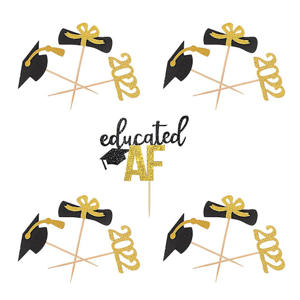 13 stk. Graduation Season 2022 Kage Dekorationer Kage Picks Party Dessert Picks Assorteret Farve 9.5X5X2CM