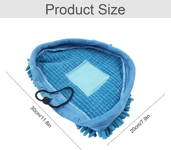 Steam Mop Cloths Cleaning Pads Replacement Covers Set, with Drawstring, Washable Reusable Coral Microfiber, for Many Triangular Foot Mops (2 pcs)