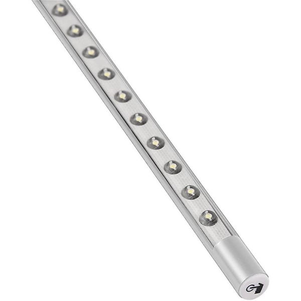 LED Lang Svanehals Berøringsdimmers Lampe Notatbok Tastatur Nattlys Sølv