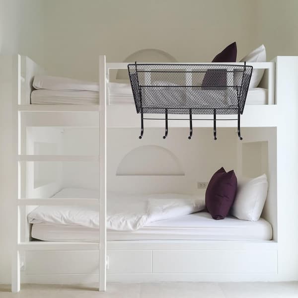 Dorm Bedside Basket Large Capacity Storage Black Iron Storage Holder