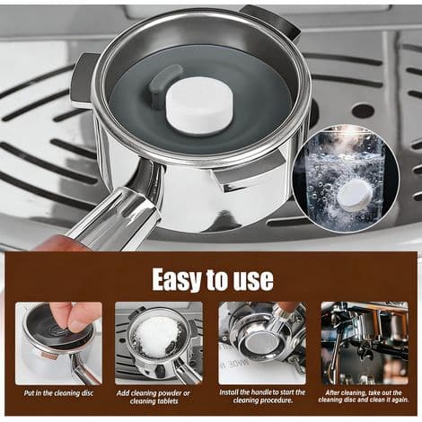 Espresso Cleaning Disc and 12 Cleaning Tablets — Coffee Machine Maintenance Kit — Compatible with Espresso Machines