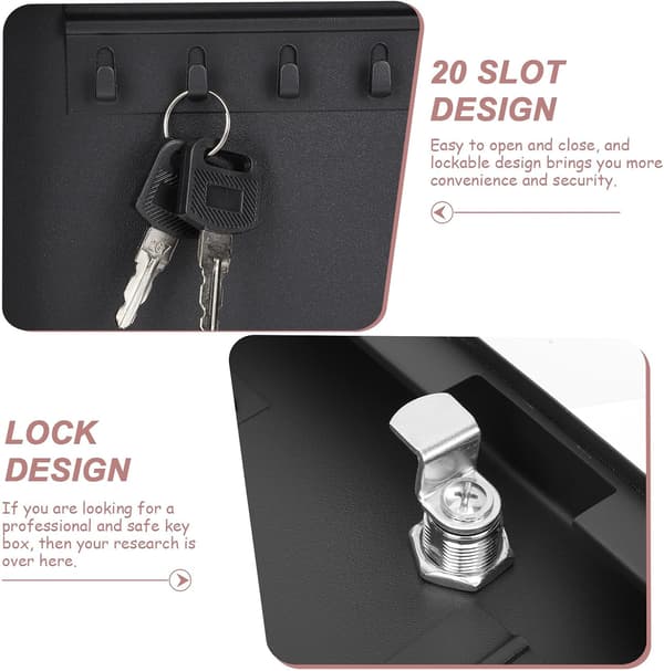 Key Cabinet Key Storage Box Compartment Box Cabinet for Home Office Wall Mounted