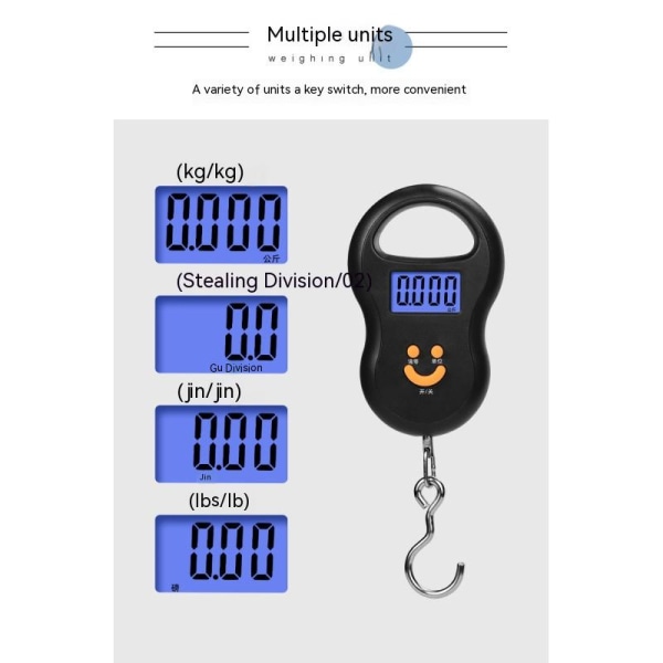 Elektronisk Fiskkrokvåg 50Kg Bagagevägning 7 i 1 Digital Hängande Vågar, Fiskkrokvåg, Elektronisk Fiskkrokvåg