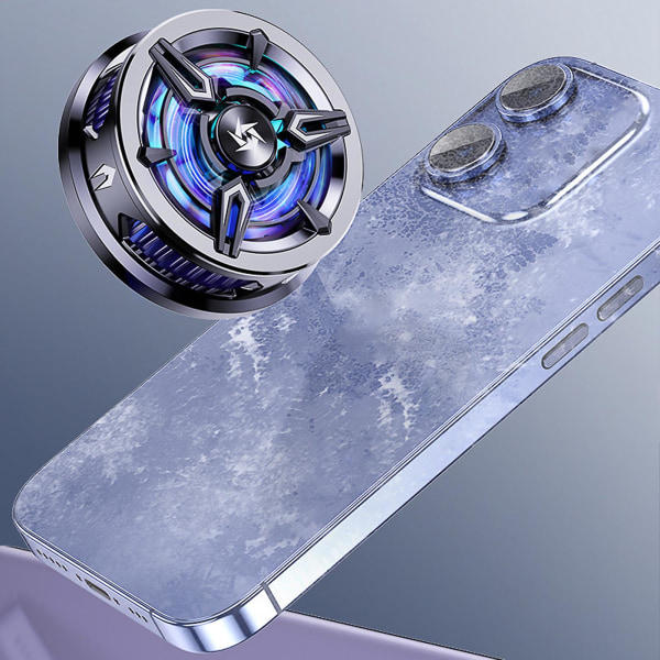 Magnetisk Telefonkylare Halvledarkylning RGB-Ljus Kontrollerbar Med Bakklämma Svart