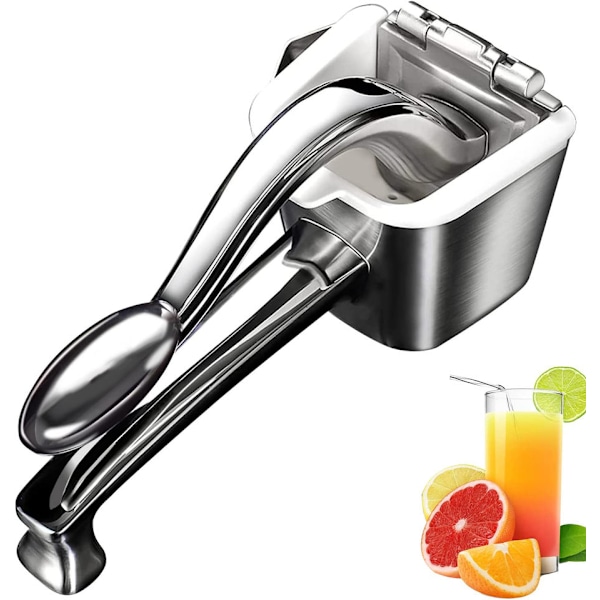 Citronpresser i Rustfrit Stål, Manuel Saftpresser til Citrusfrugter, Lime, Appelsin, Robust Ergonomisk Håndtag, Arbejdsbesparende
