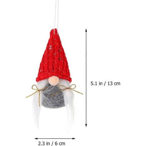 Joulukoriste: Kasvoton nukkeriipus - 6313cm - Punainen